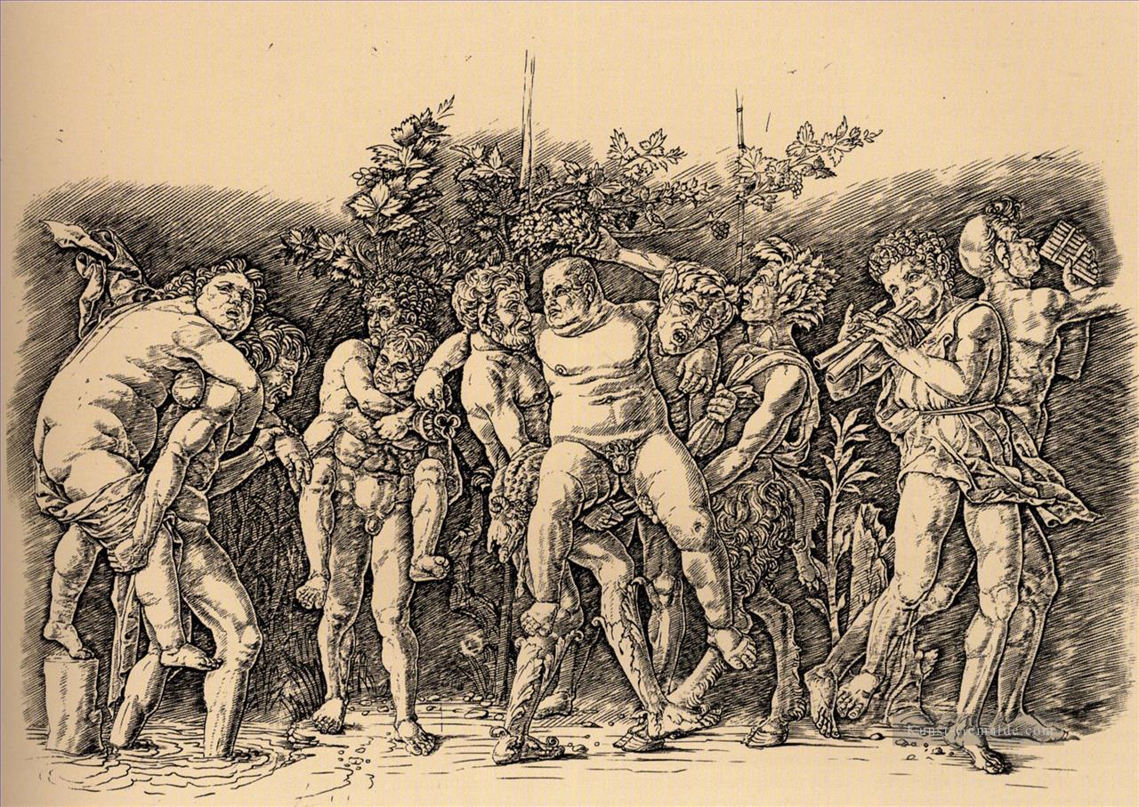 Bacchanal mit Silen Renaissance Maler Andrea Mantegna Ölgemälde